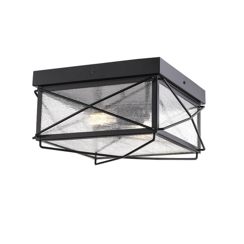 Robinson Two Light Outdoor Flush Mount in Powder Coated Black (59|2616PBK)