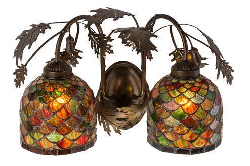 Oak Leaf & Acorn Two Light Wall Sconce in Antique Copper (57|99978)