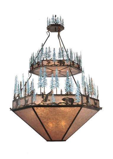 Wildlife At Pine Lake 12 Light Inverted Pendant in Antique Copper (57|99685)