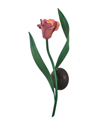 Tulip One Light Wall Sconce in Cafe Noir/Green/Peach-Pink (57|99463)