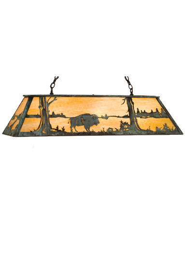 Buffalo at Lake Six Light Pendant in Antique Copper/Verde (57|99239)