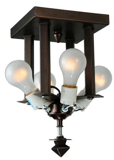 Mission Four Light Flushmount in Mahogany Bronze (57|99015)
