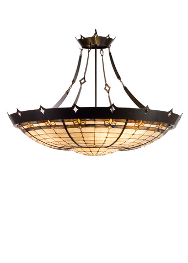 Fleur-De-Lite Six Light Inverted Pendant in Timeless Bronze (57|98957)