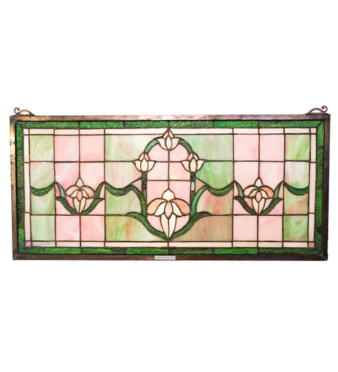 Tulips Transom Window in Craftsman Brown (57|98463)