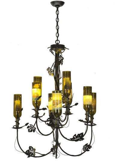 Tuscan Vineyard Nine Light Chandelier in Textured Black (57|82695)