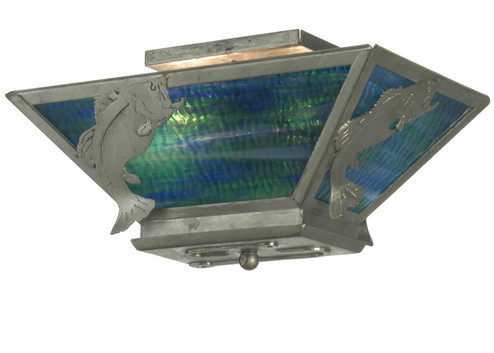 Leaping Bass Two Light Semi-Flushmount in Galvanized (57|81760)