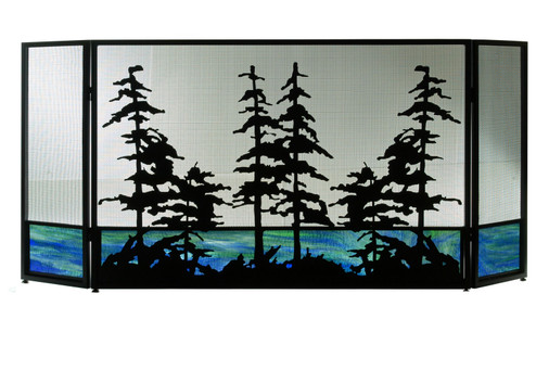 Tall Pines Fireplace Screen in Textured Black (57|81106) Tall Pines Fireplace Screen in Textured Black (57|81106)