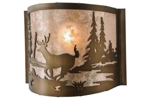 Deer At Lake One Light Wall Sconce in Antique Copper (57|79898)