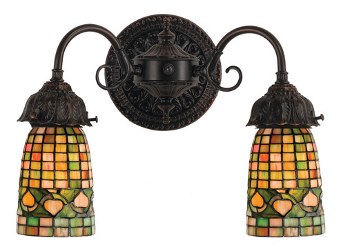Tiffany Acorn Two Light Wall Sconce in Brown (57|74050)