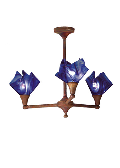 Curacao Swirl Three Light Chandelier in Vintage Copper (57|72454)