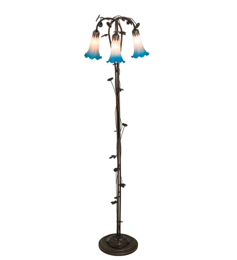 Pink/Blue Three Light Floor Lamp in Mahogany Bronze (57|71882)