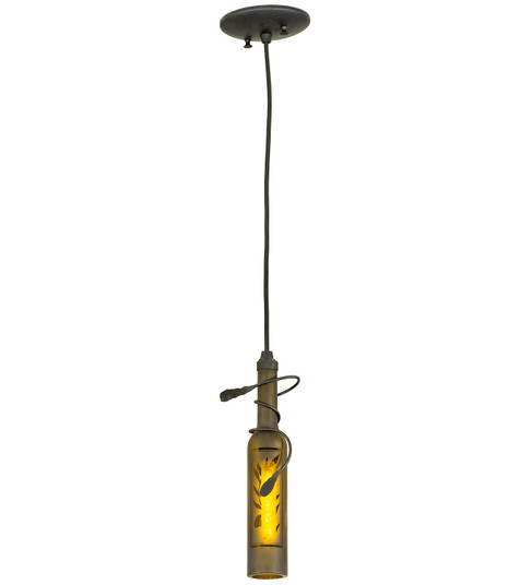 Tuscan Vineyard One Light Mini Pendant in Black Metal (57|71376)