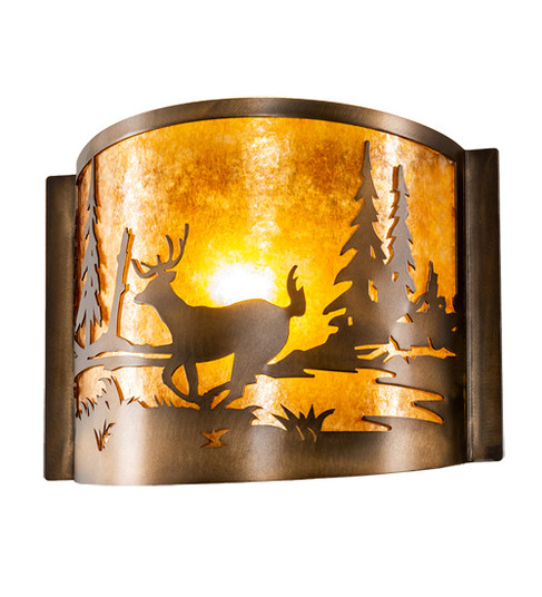 Deer At Lake One Light Wall Sconce in Antique Copper (57|70703)