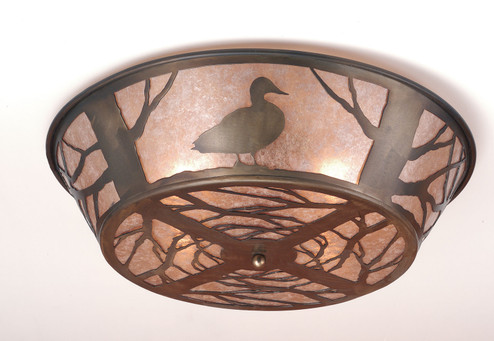 Northwoods Duck Four Light Flushmount in Antique Copper (57|70702)
