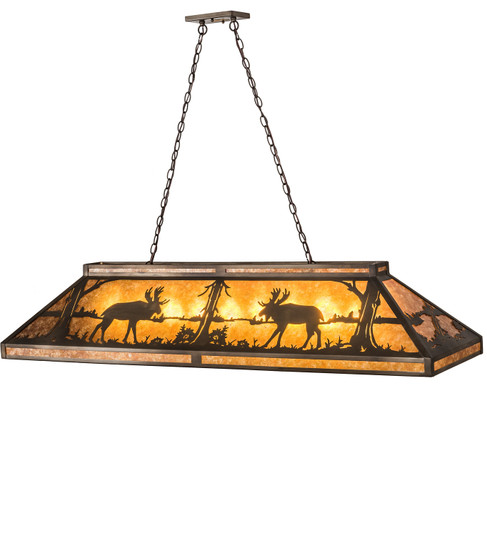Moose Nine Light Oblong Pendant in Antique Copper (57|70579)