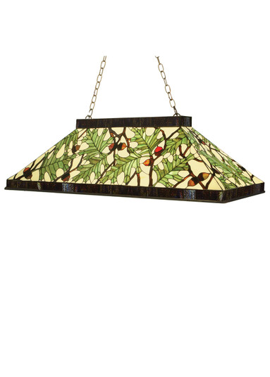 Acorn & Oak Leaf Three Light Pendant in Mahogany Bronze (57|69924)