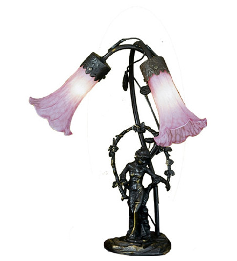 Pink Pond Lily Two Light Accent Lamp in Timeless Bronze (57|68596)