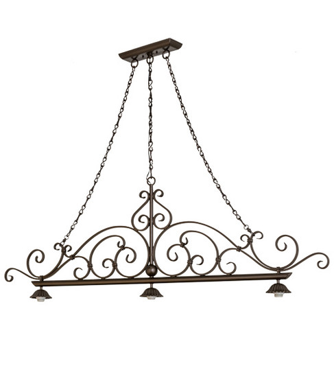 Georgia Scroll Three Light Island Pendant in Copper Vein (57|68210)