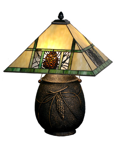 Pinecone Ridge Two Light Table Lamp in Textured Antique Brass (57|67850)