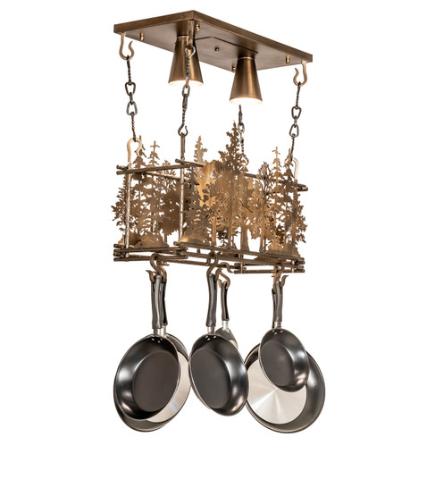 Tall Pines Two Light Pot Rack in Antique Copper (57|67397)