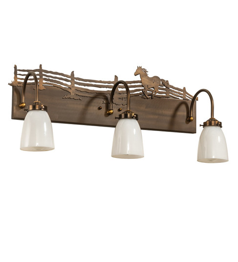 Running Horses Three Light Vanity in Antique Copper (57|66404)