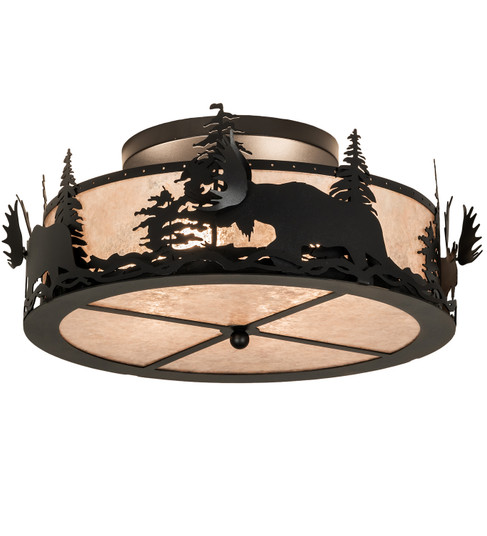 Moose At Dusk Two Light Flushmount in Textured Black (57|66207)