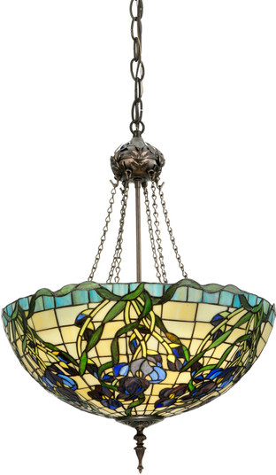 Iris Three Light Inverted Pendant in Antique Copper (57|65965)