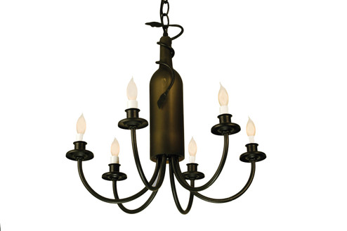 Tuscan Vineyard Six Light Chandelier in Black Metal (57|65616)