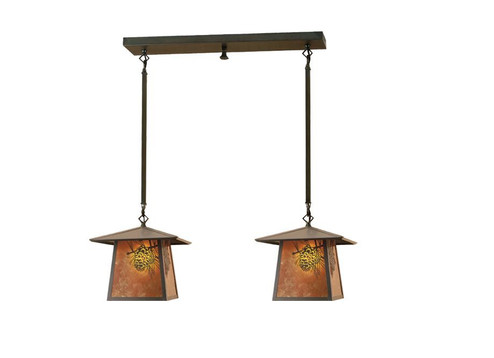 Seneca Two Light Island Pendant in Craftsman Brown (57|62349)