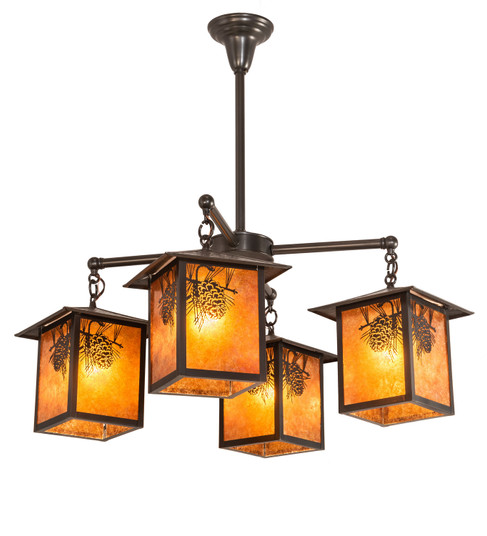 Seneca Four Light Chandelier in Craftsman Brown (57|61071)