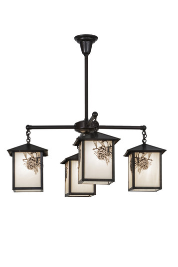 Seneca Four Light Chandelier in Craftsman Brown (57|60911)