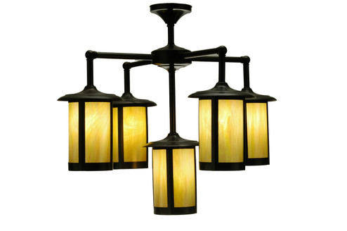 Fulton Five Light Chandelier in Craftsman Brown Craftsman Brown (57|52391)