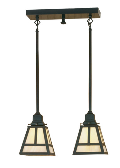 T'' Mission'' Two Light Island Pendant in Craftsman Brown (57|52020)