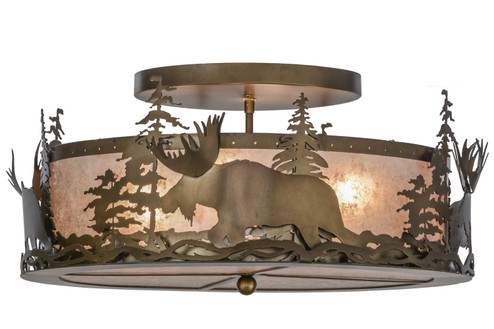 Moose At Dusk Four Light Flushmount in Antique Copper (57|51092)