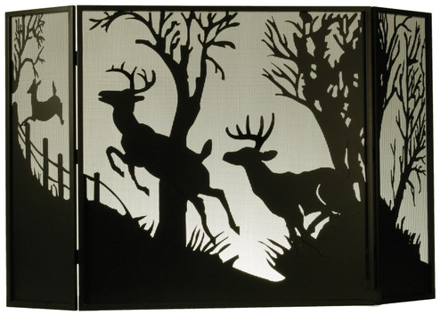 Deer On The Loose Fireplace Screen in Textured Black (57|50971)