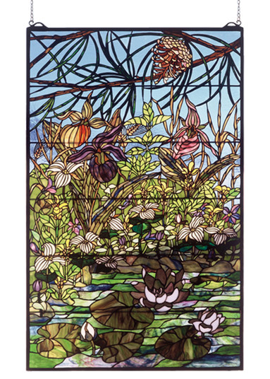 Woodland LilyPond Window in Blue Green Ca Pink Purple/Blue (57|50563)