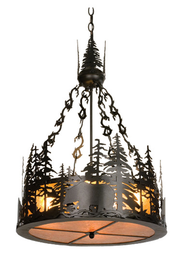 Bear At Dusk Four Light Inverted Pendant in Textured Black (57|50282)