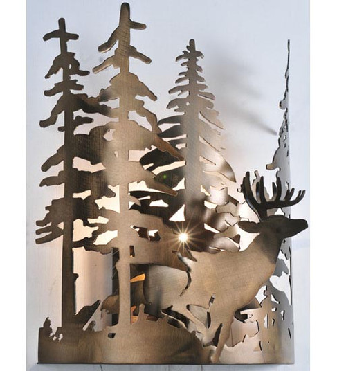 Deer Through The Trees One Light Wall Sconce in Antique Copper (57|49253)