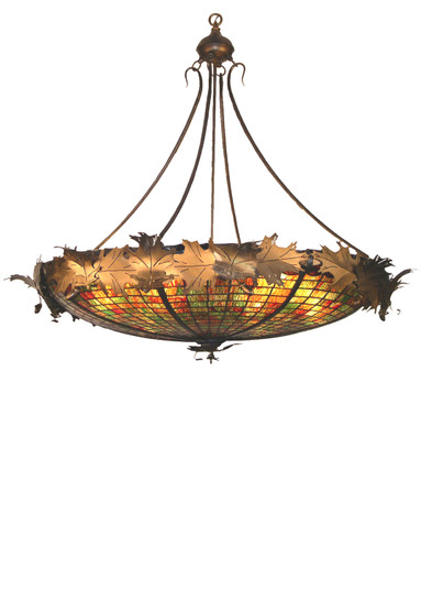 Greenbriar Oak Six Light Inverted Pendant in Antique Copper (57|37514)