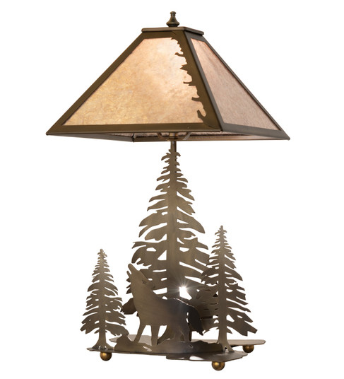 Northwoods Wolf On The Loose Two Light Table Lamp in Antique Copper Antique Copper (57|32593)