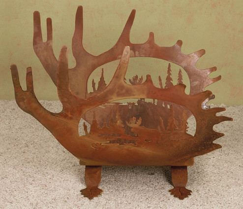 Moose Antler Log Holder in Rust (57|32342)