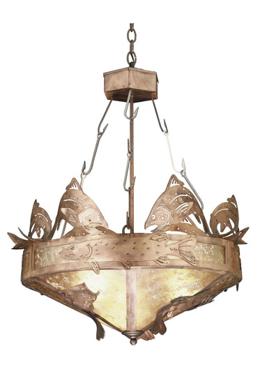 Catch Of The Day Four Light Inverted Pendant in Antique Copper (57|32124)