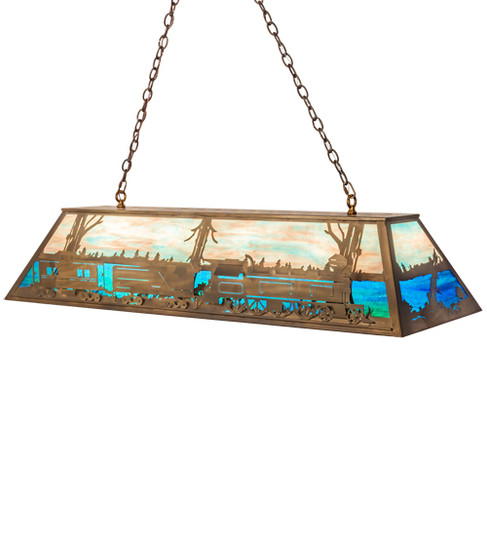 Train Nine Light Oblong Pendant in Antique Copper (57|31657)