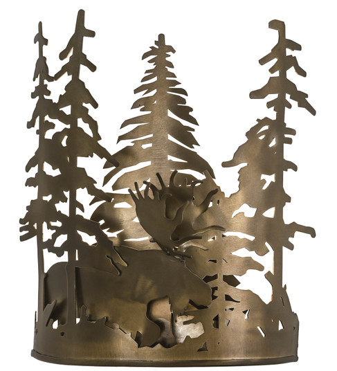 Moose Through The Trees One Light Wall Sconce in Antique Copper (57|31655)