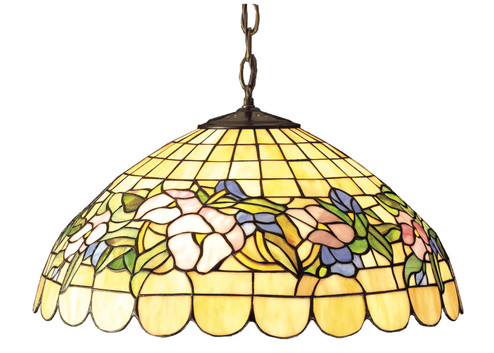 Tiffany Pansy Three Light Pendant in Beige Pink Lt Blue (57|31137)