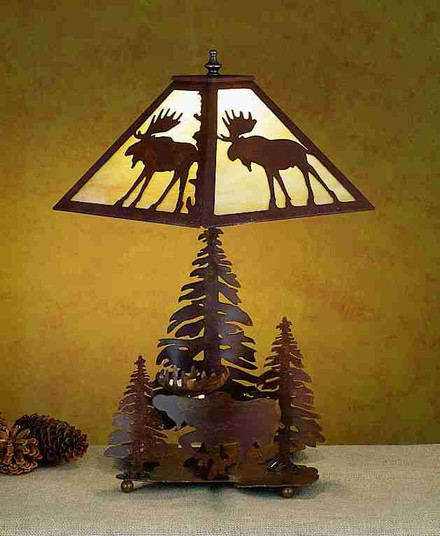 Lone Moose Two Light Table Lamp in Antique Copper (57|29575)