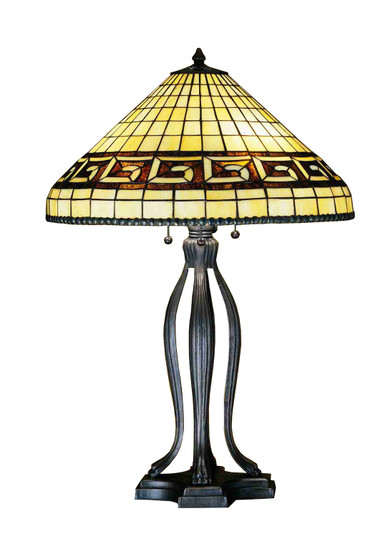 Greek Key Table Lamp in Rust (57|29504)