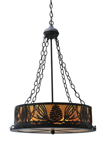 Mountain Pine Four Light Inverted Pendant in Black Metal (57|29268)