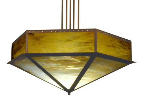 Hexagon Six Light Inverted Pendant in Antique Copper (57|29140)