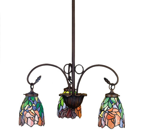 Iris Three Light Chandelier in Mahogany Bronze (57|27416)